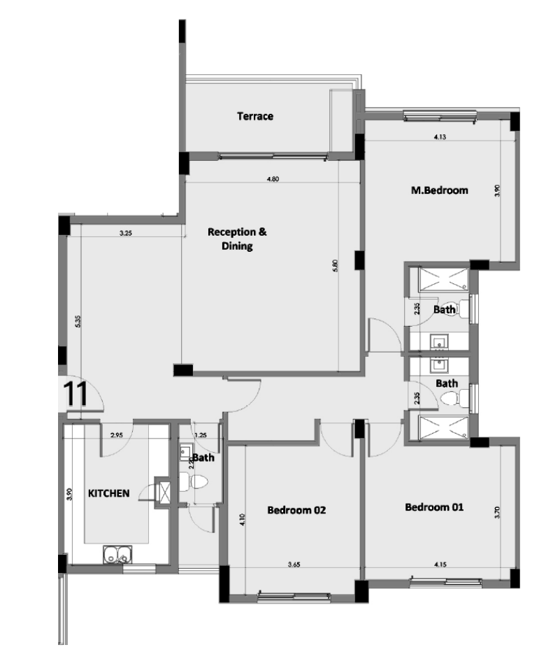 Floor plan for apartment at Palm Parks