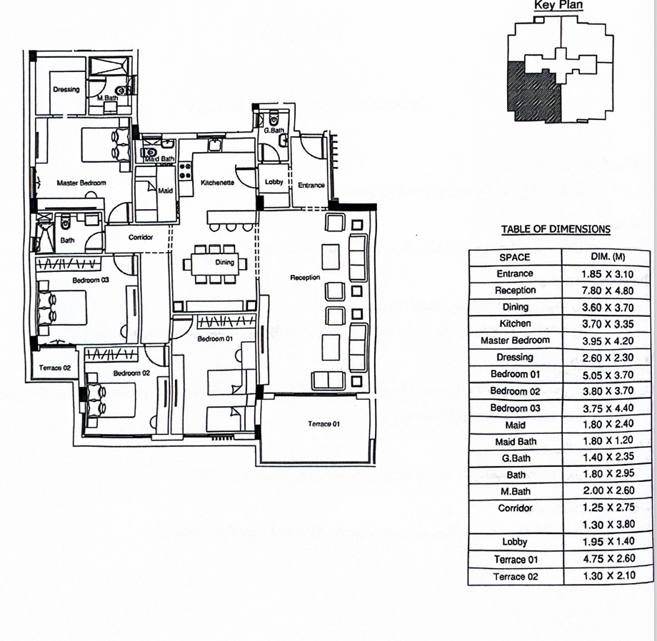 Floor plan for apartment at Bluetree