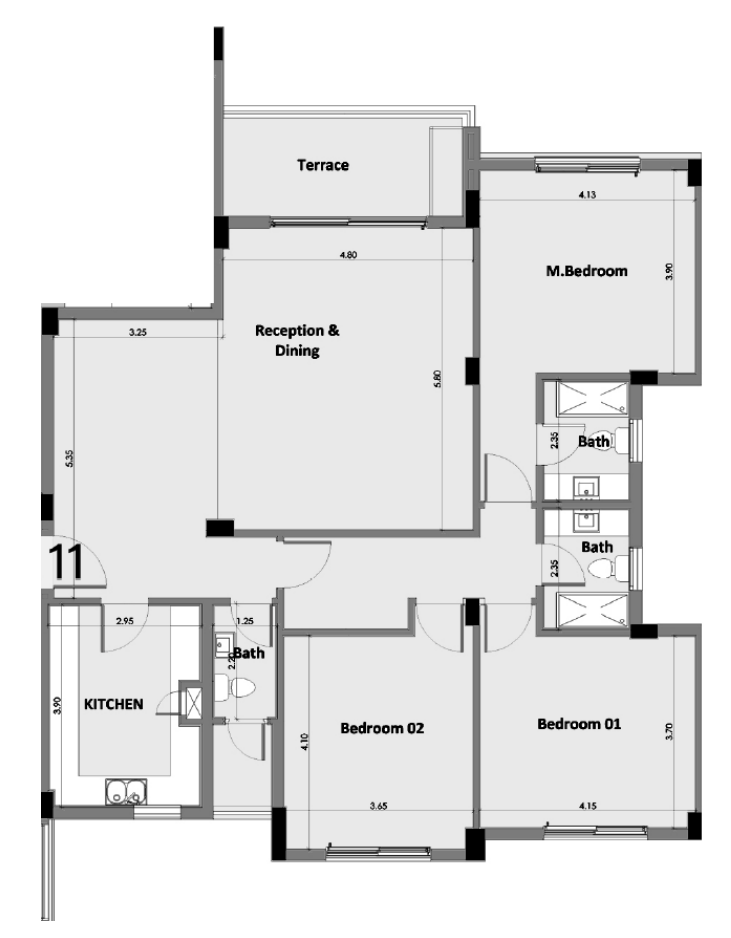Floor plan for apartment at Palm Parks