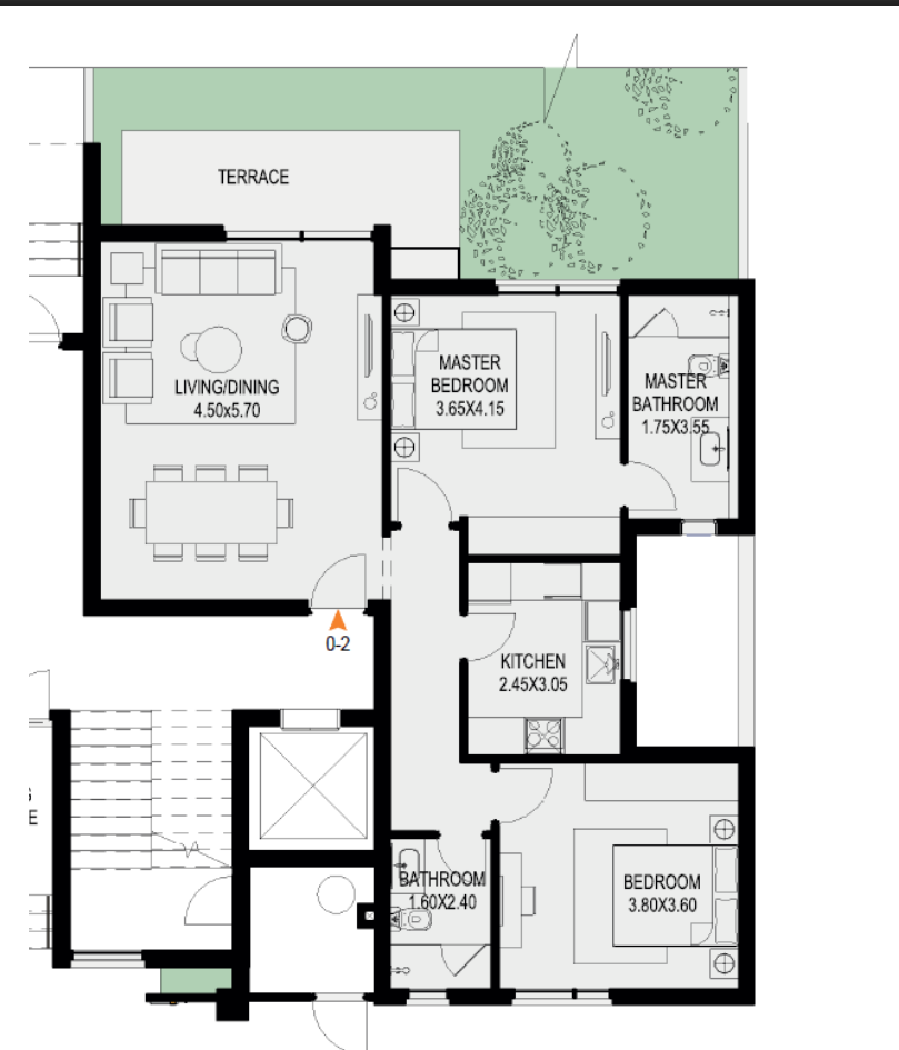 Floor plan for apartment at O West Orascom