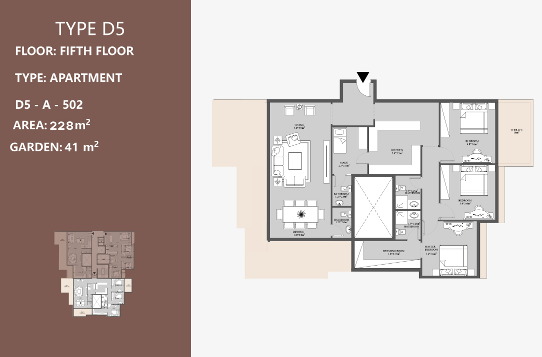 Floor plan for apartment at Peerage Residence