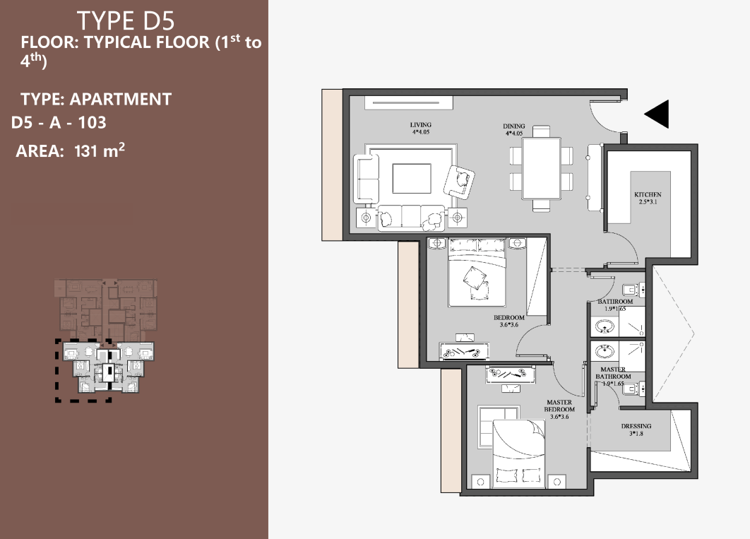 Floor plan for apartment at Peerage Residence