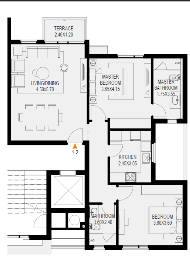 Floor plan for apartment at O West Orascom