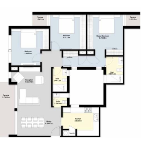 Floor plan for apartment at Bloomfields