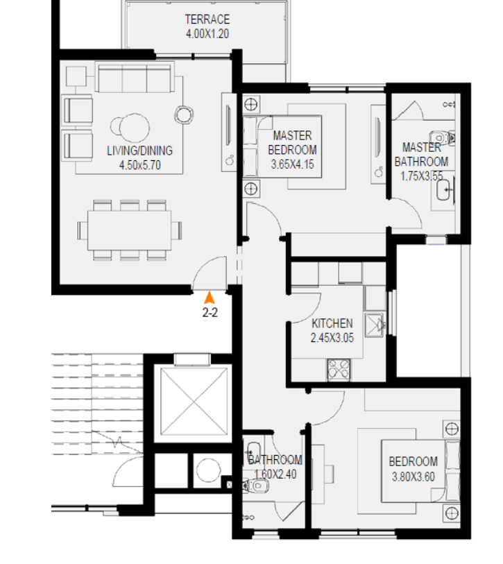 Floor plan for apartment at O West Orascom