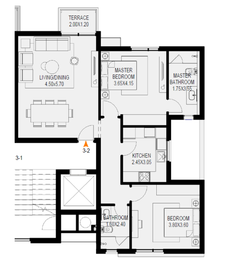 Floor plan for apartment at O West Orascom