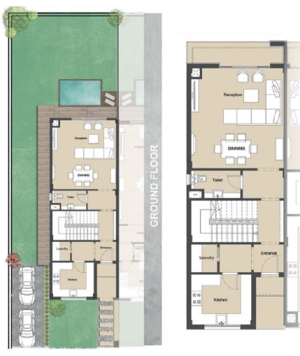 Floor plan for townhouse at Keeva