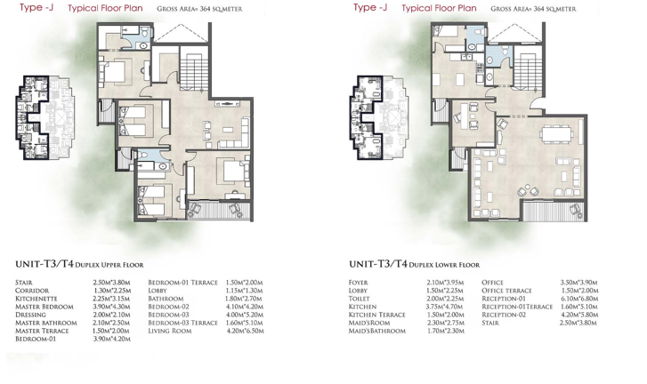 Floor plan for duplex at De Joya 1