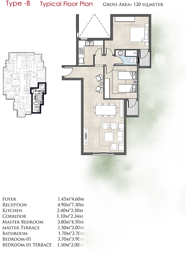 Floor plan for apartment at De Joya 1
