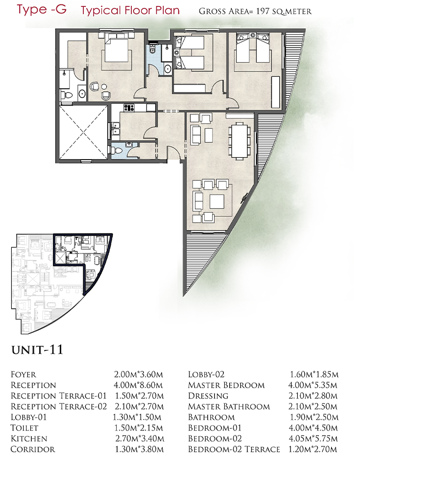 Floor plan for apartment at De Joya 1