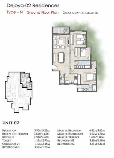Floor plan for apartment at De Joya 2