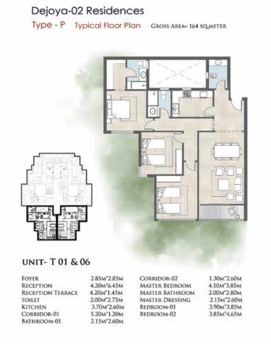Floor plan for apartment at De Joya 2