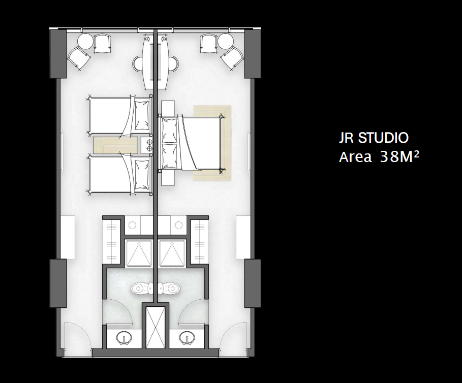 Floor plan for studio at Moray