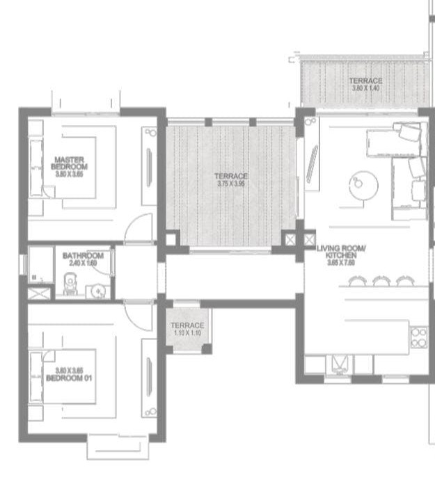 Floor plan for penthouse at Makadi Heights
