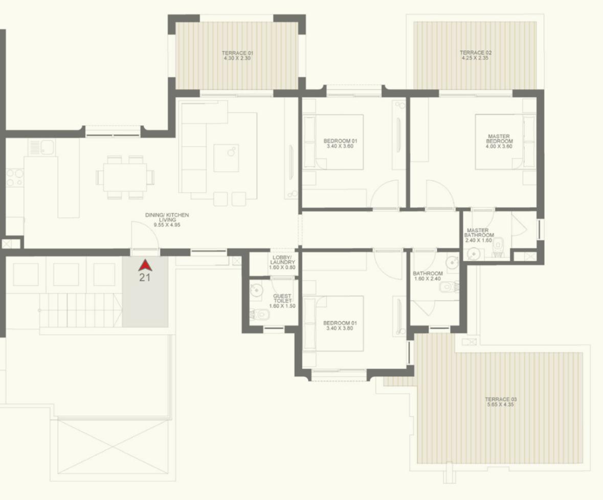 Floor plan for duplex at DUA