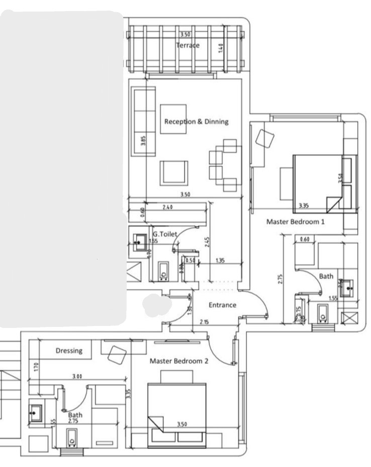 Floor plan for chalet at Hacienda West