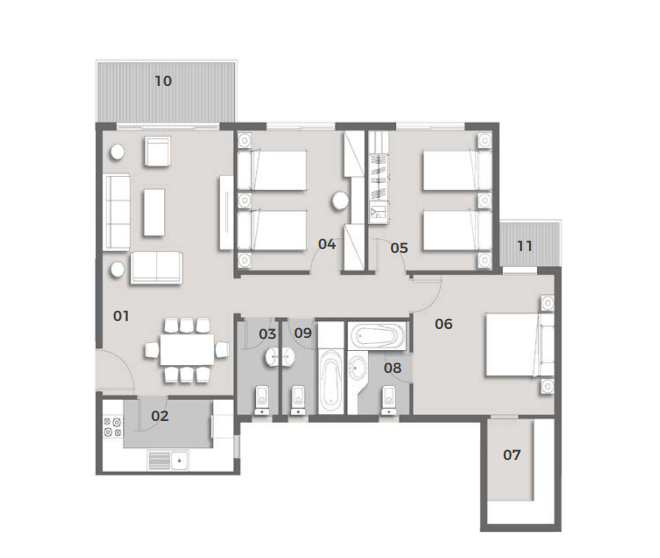 Floor plan for apartment at Il Bosco City