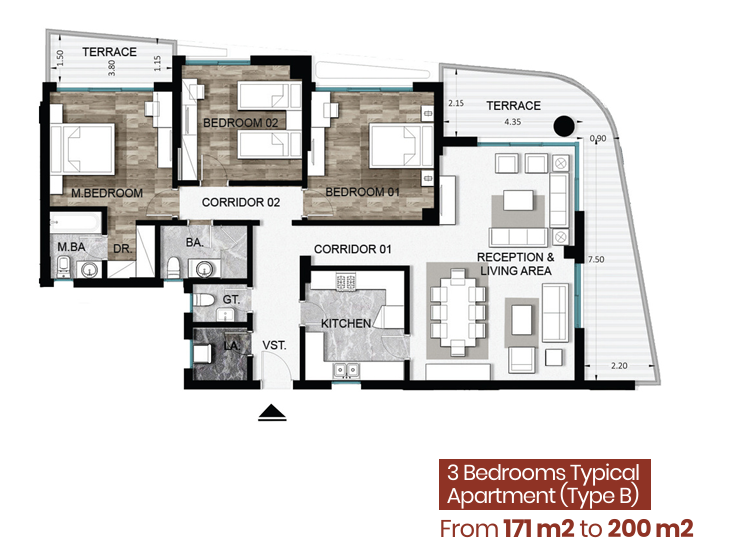 Floor plan for apartment at Armonia