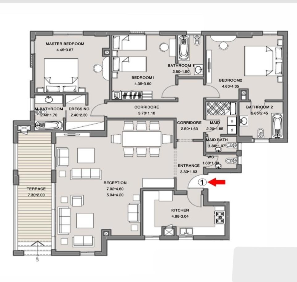 Floor plan for apartment at Taj City
