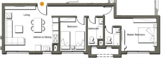 Floor plan for chalet at Gaia