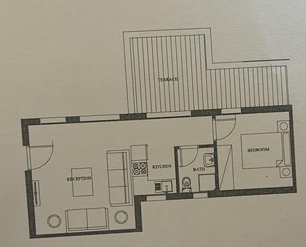Floor plan for studio at Mountain View Ras El Hekma