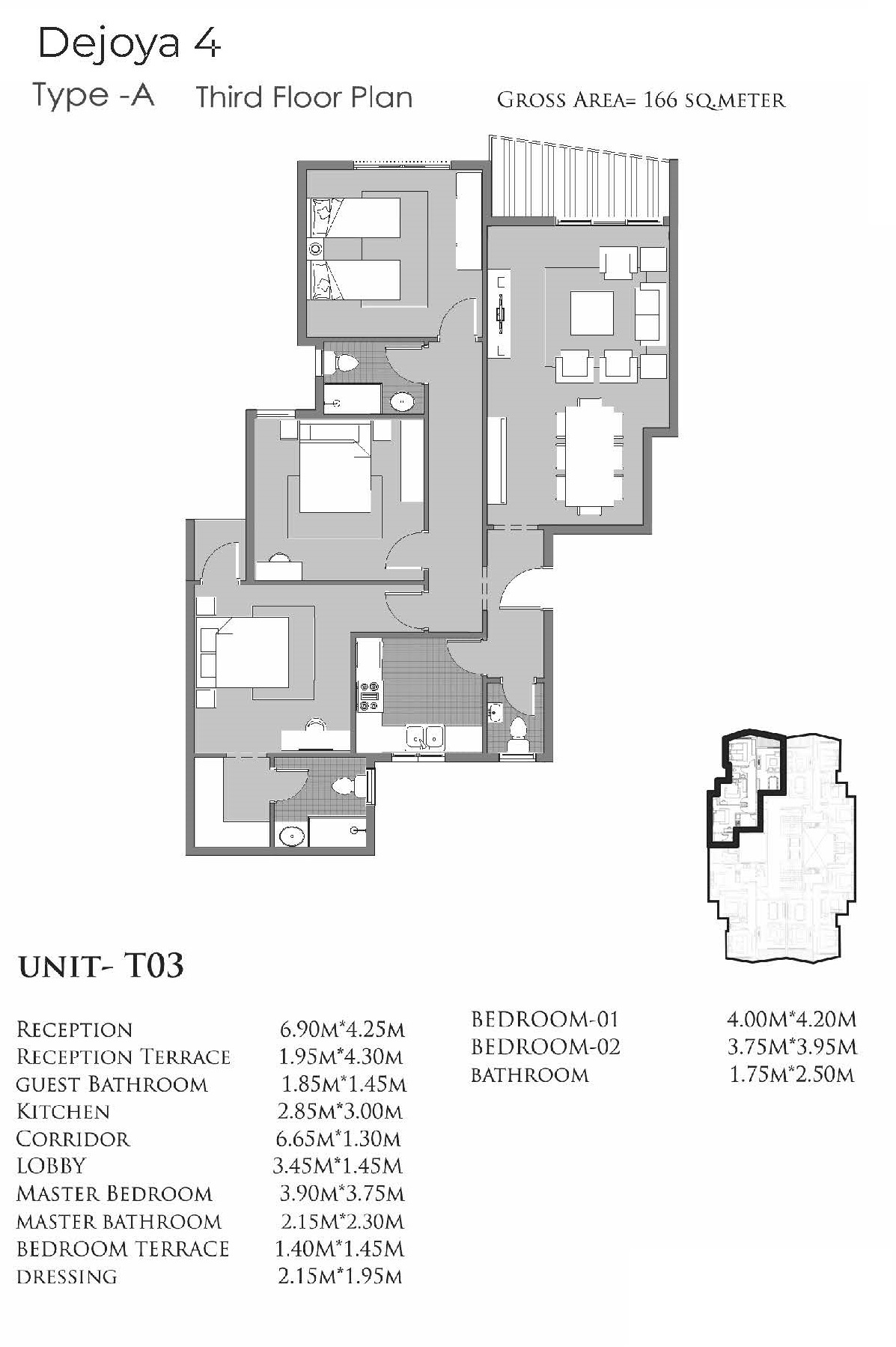 Floor plan for apartment at De Joya 4