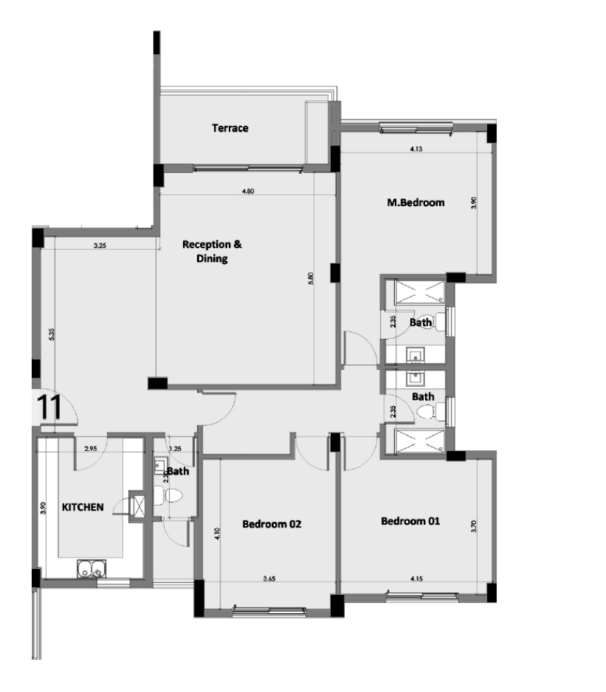 Floor plan for apartment at Palm Parks