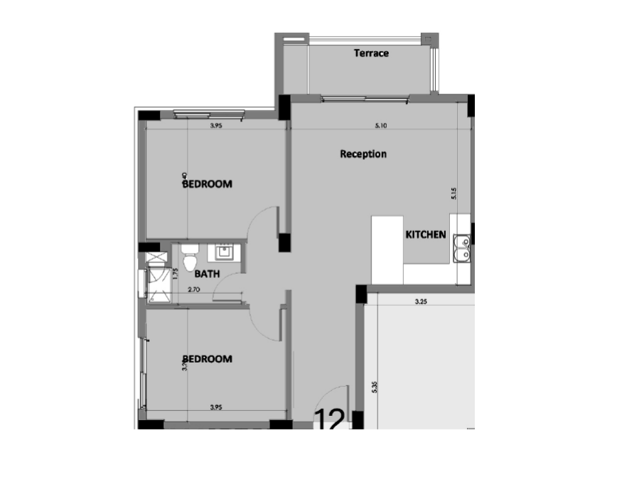 Floor plan for apartment at Palm Parks