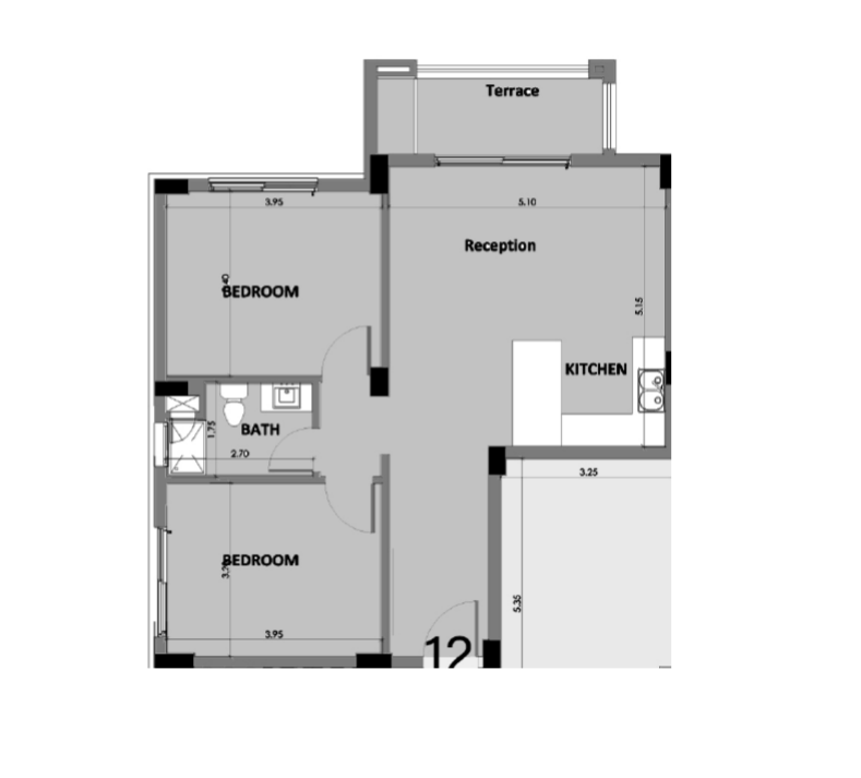 Floor plan for apartment at Palm Parks