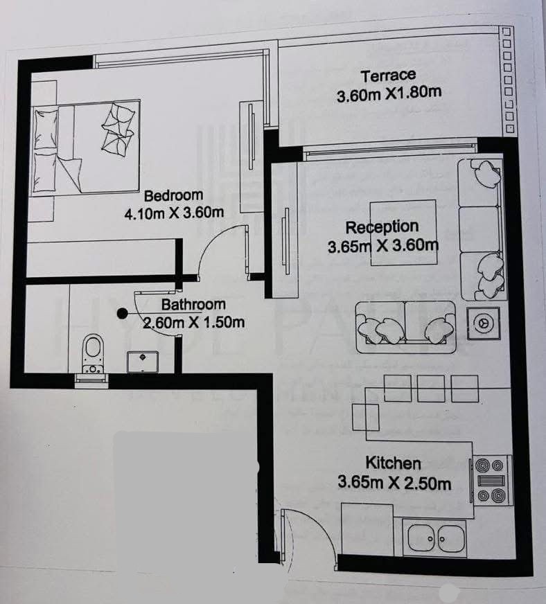 Floor plan for chalet at Hyde Park North - Seashore