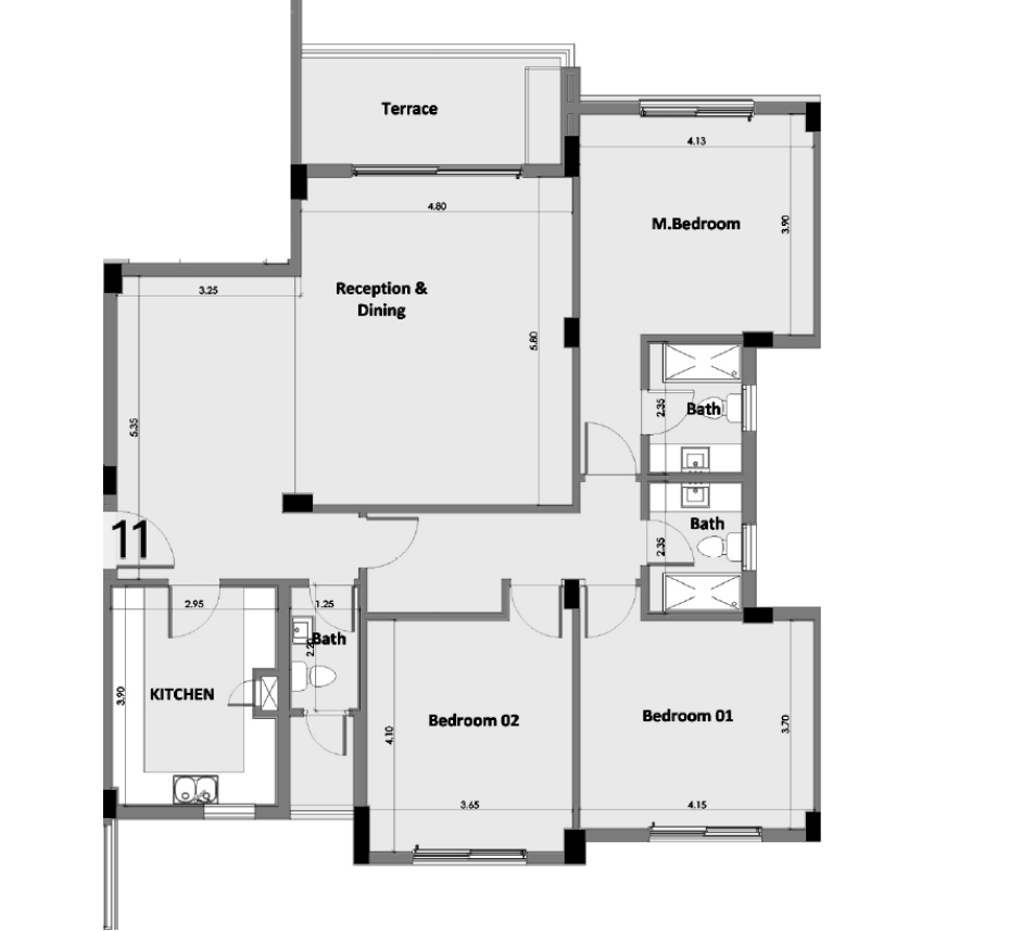 Floor plan for apartment at Palm Parks