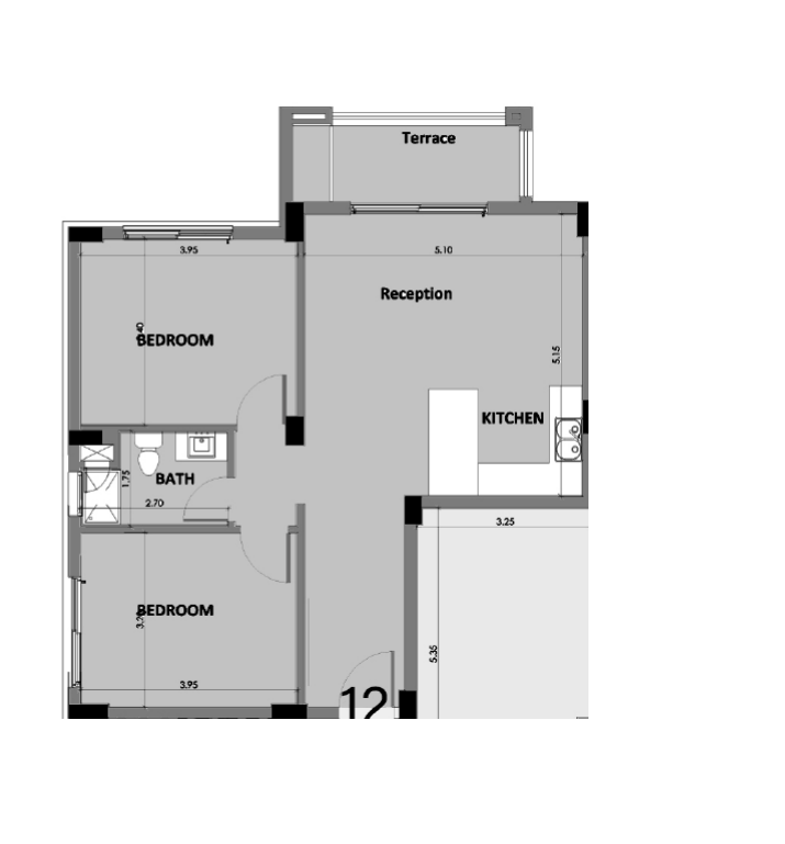 Floor plan for apartment at Palm Parks