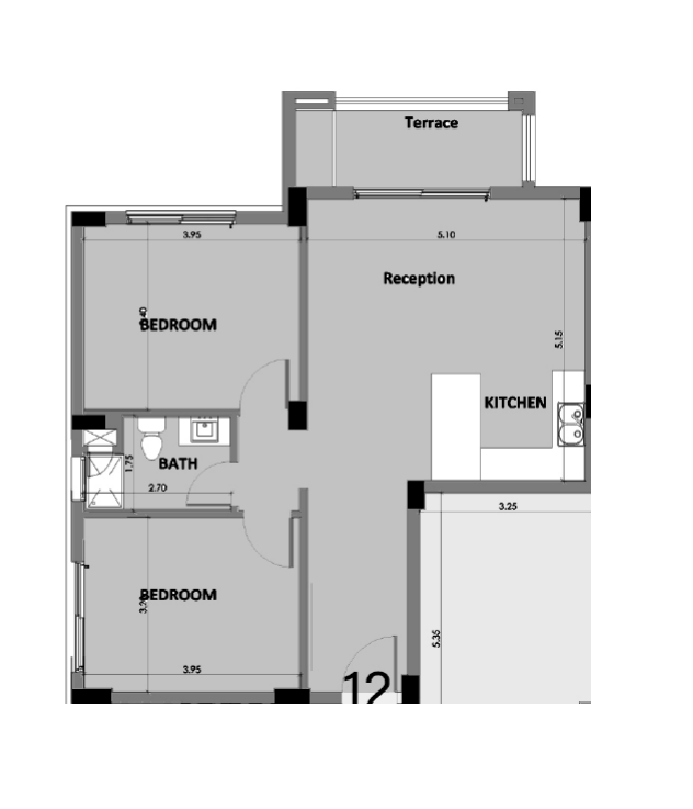 Floor plan for apartment at Palm Parks