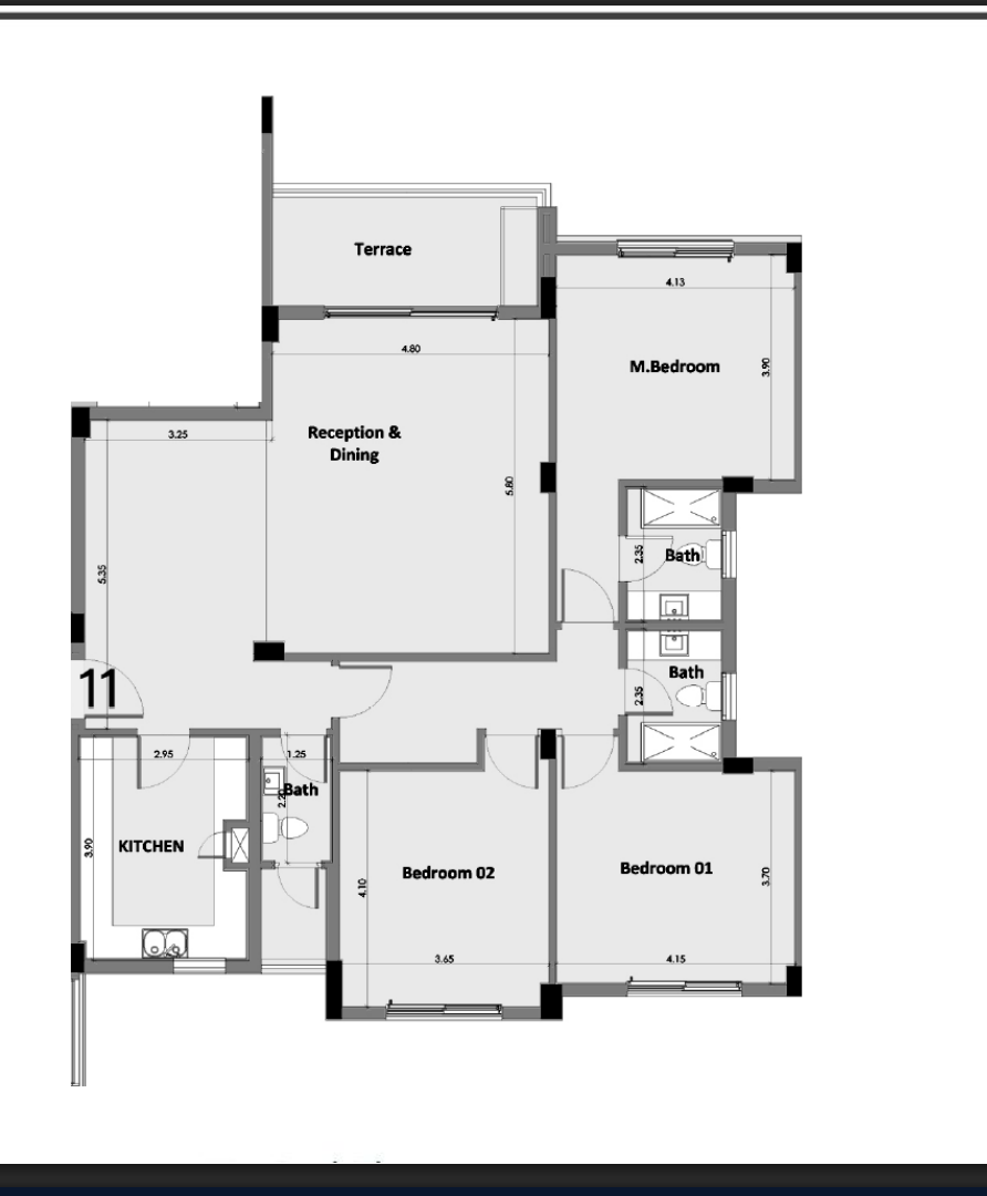 Floor plan for apartment at Palm Parks