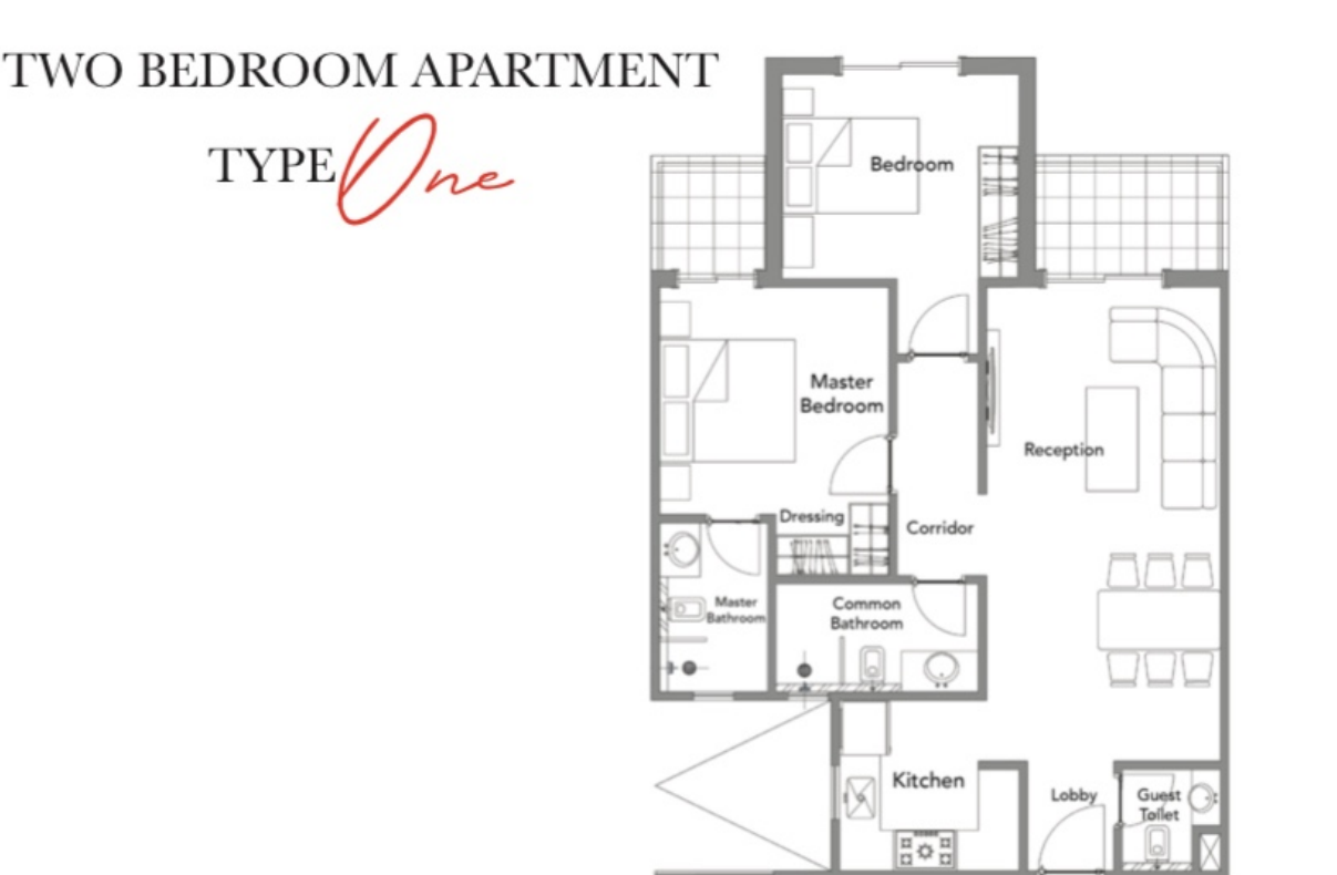 Floor plan for apartment at Villagio