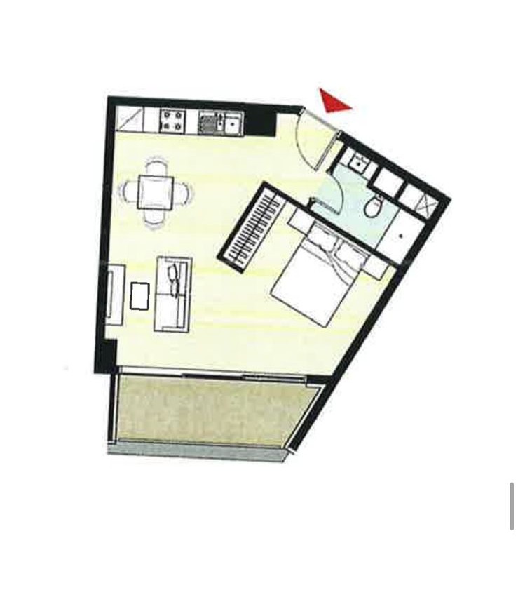 Floor plan for studio at ZED
