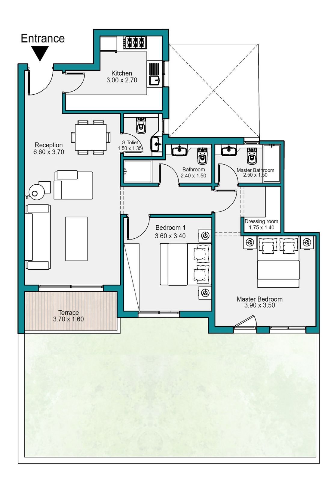 Floor plan for apartment at Bloomfields