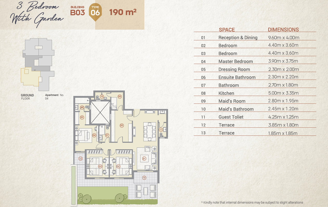 Floor plan for apartment at Village West