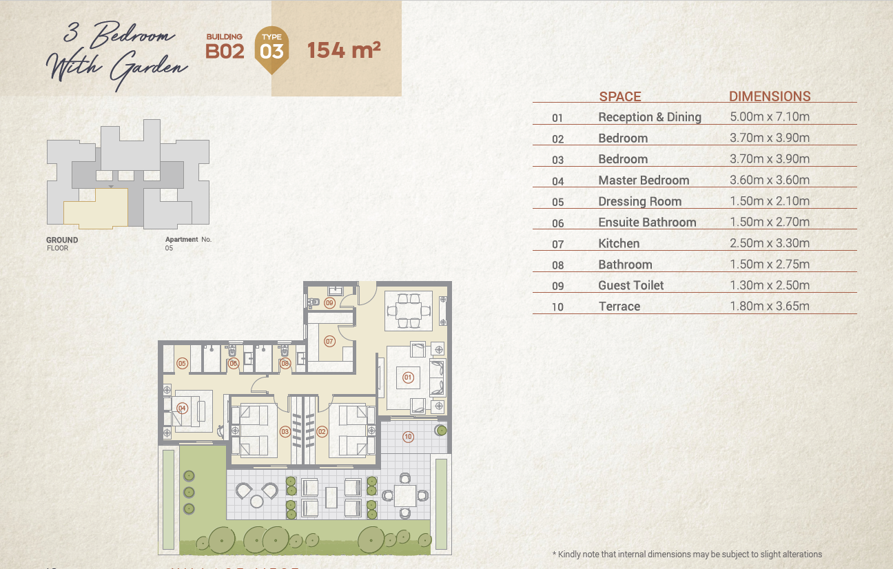 Floor plan for apartment at Village West