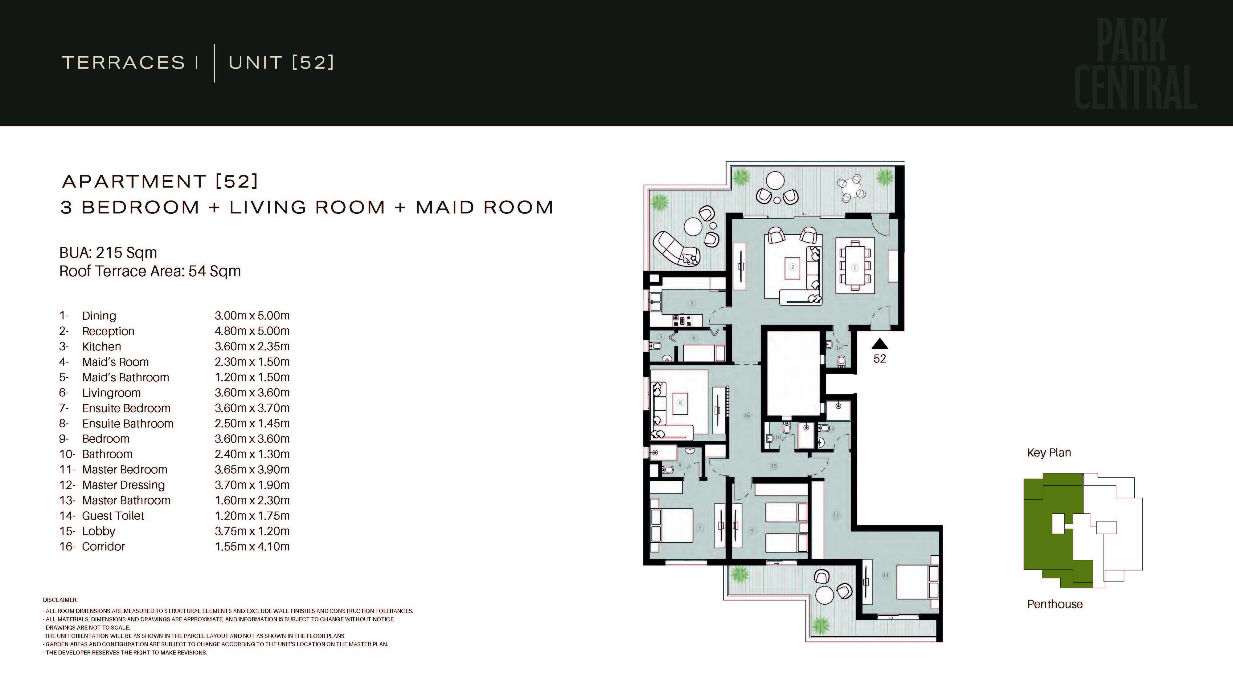 Floor plan for apartment at Park Central
