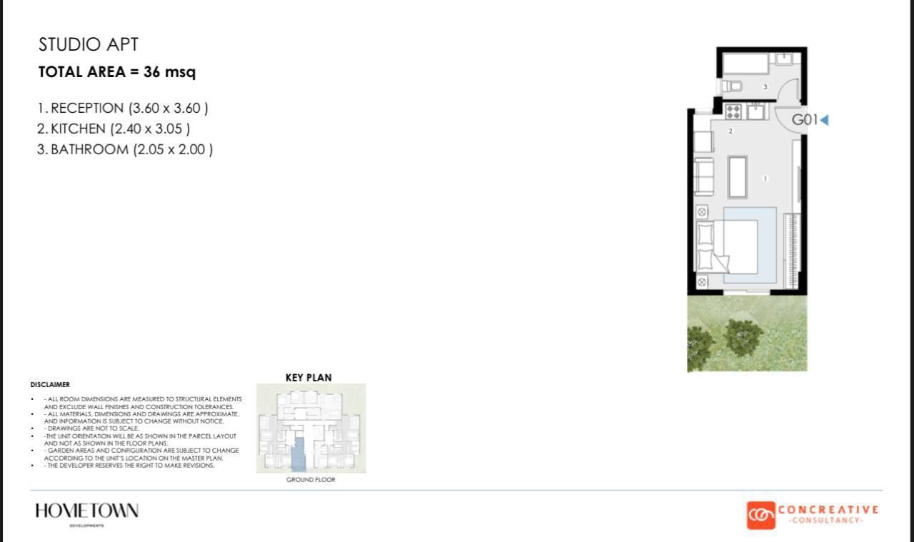 Floor plan for studio at Home Residence