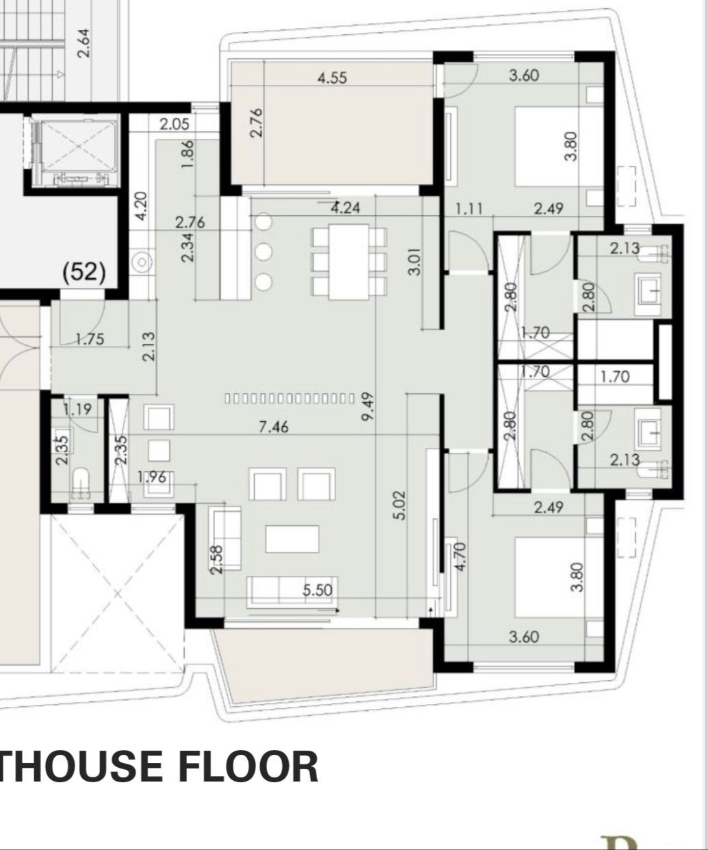 Floor plan for penthouse at Badya