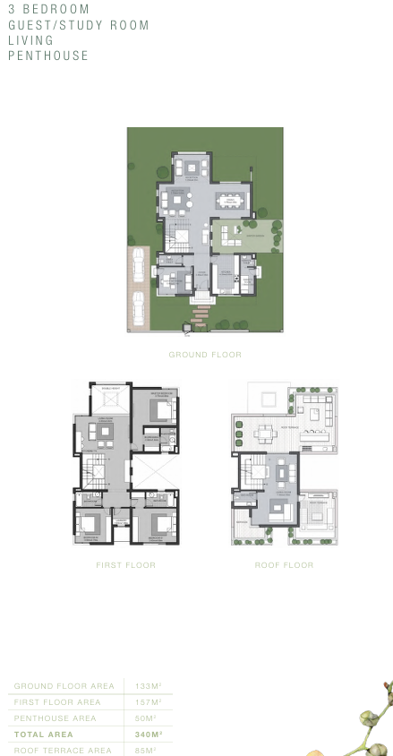 Floor plan for villa at Orchid