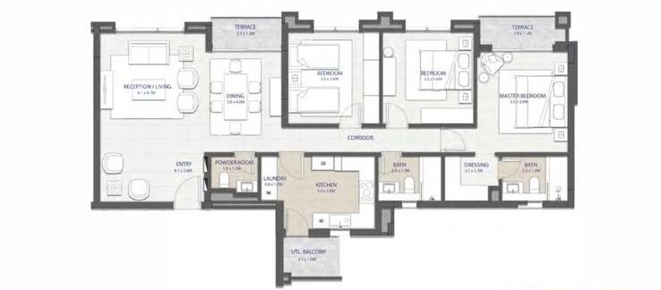 Floor plan for apartment at City Gate