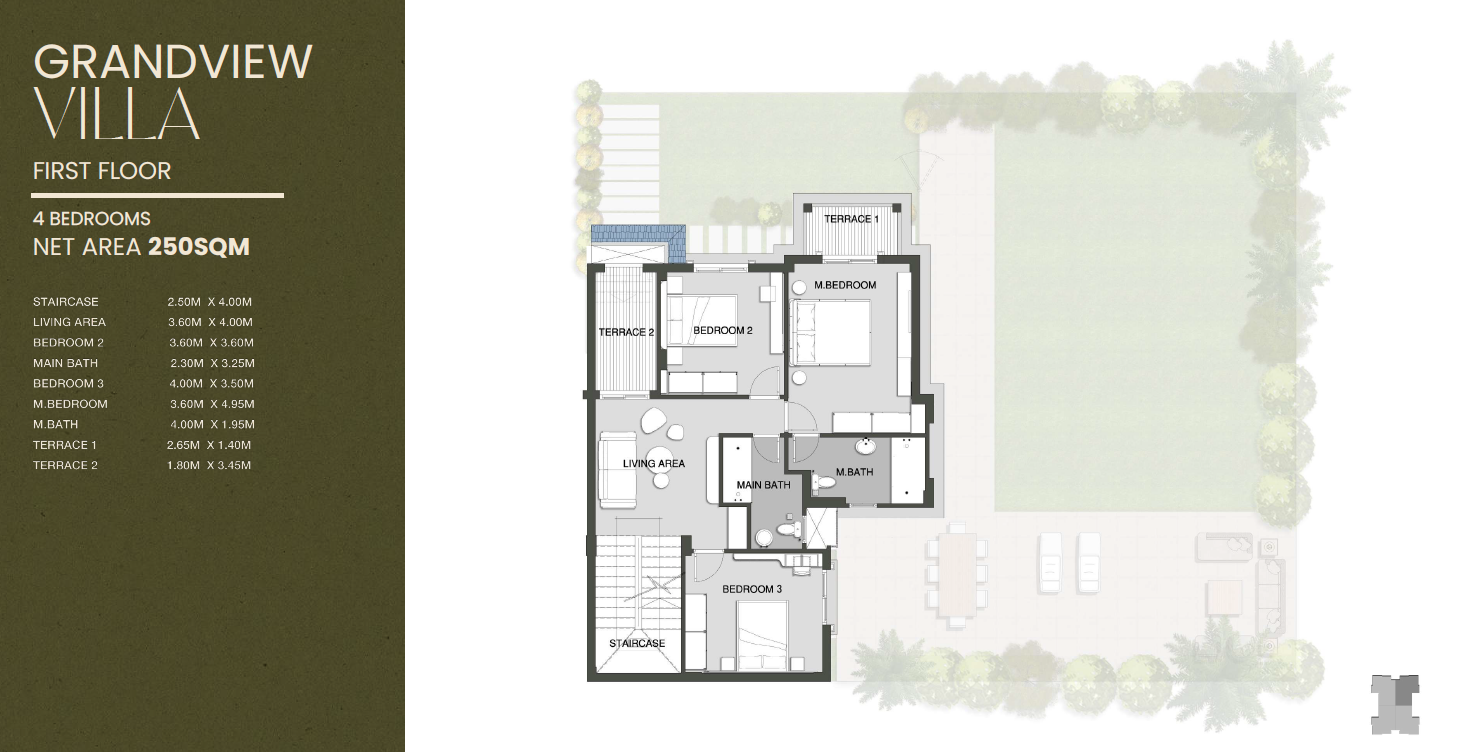 Floor plan for townhouse at Grand Valleys - Kayan City