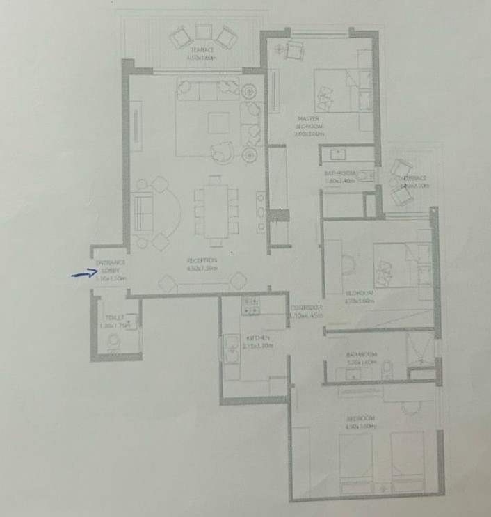 Floor plan for apartment at Hyde Park