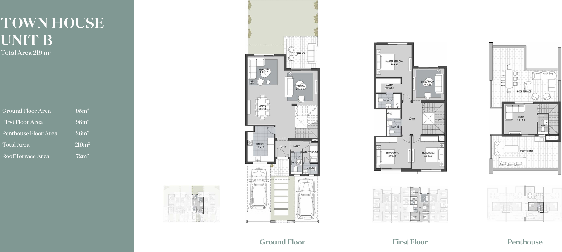 Floor plan for townhouse at SODIC East