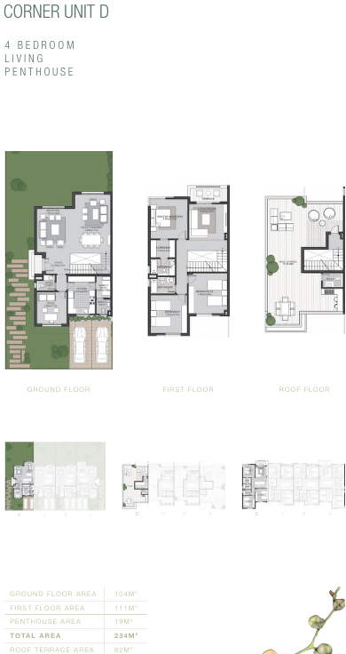 Floor plan for townhouse at Orchid