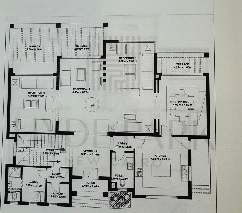 Floor plan for villa at Hyde Park