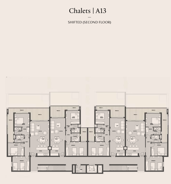 Floor plan for chalet at Carnelia